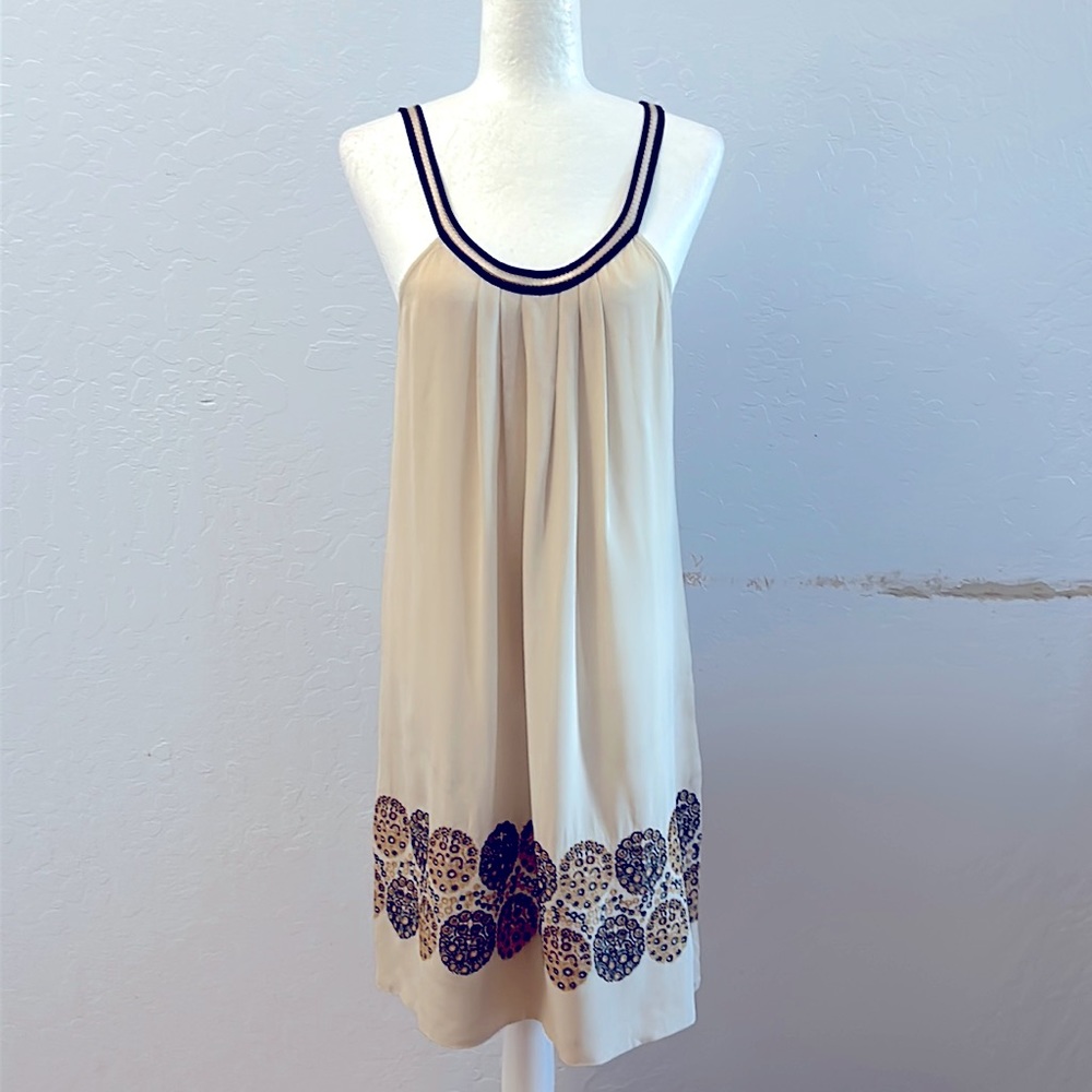 Vintage Y2K tan silk tank mini dress from BCBGMaxAzria